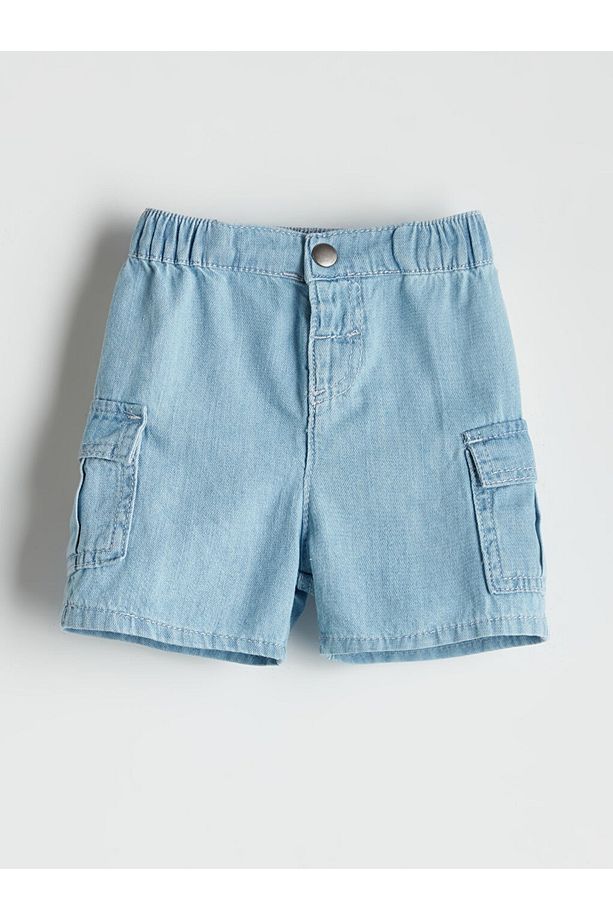 LCW baby Beli Lastikli Erkek Bebek Jean Şort - 1