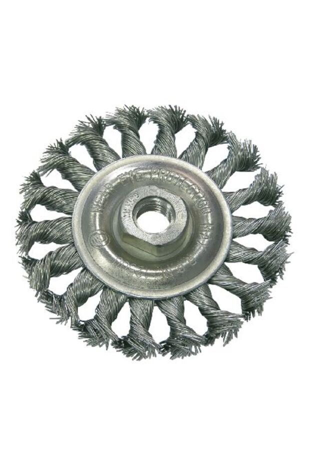 Braided Wire Brush Circular Type With Thread 100Mm - 1