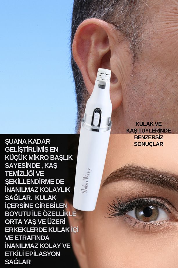 MİKRO Yüz Epilatörü ŞARJLI ve Cımbızlı Sistem - (İp & Ağda Etkisi - Bıyık, Çene, Kaş, Kulak İçin) - 4