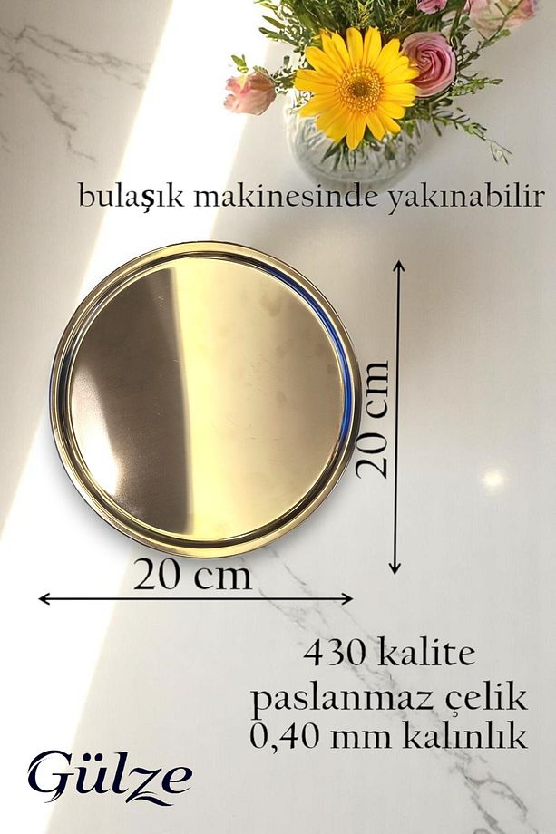 6 Adet Paslanmaz Çelik Dönence / Oval Model Lüks Sunum Tepsisi - 2