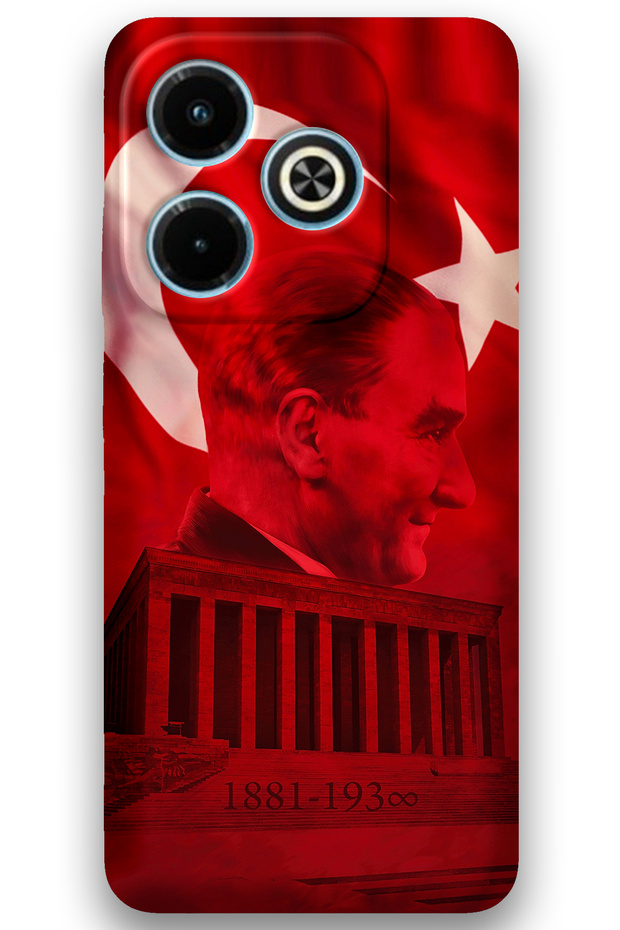 Infinix Hot 40I Compatible Atatürk Patterned Phone Case + Screen Protector - 5848