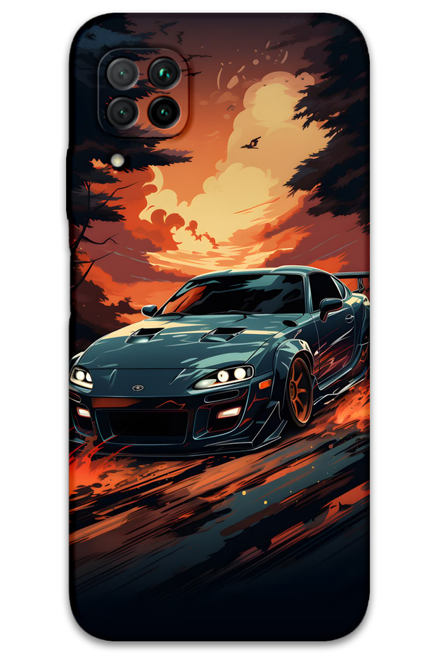 Huawei P40 Lite Compatible Car Patterned Phone Case + Screen Protector - 5766