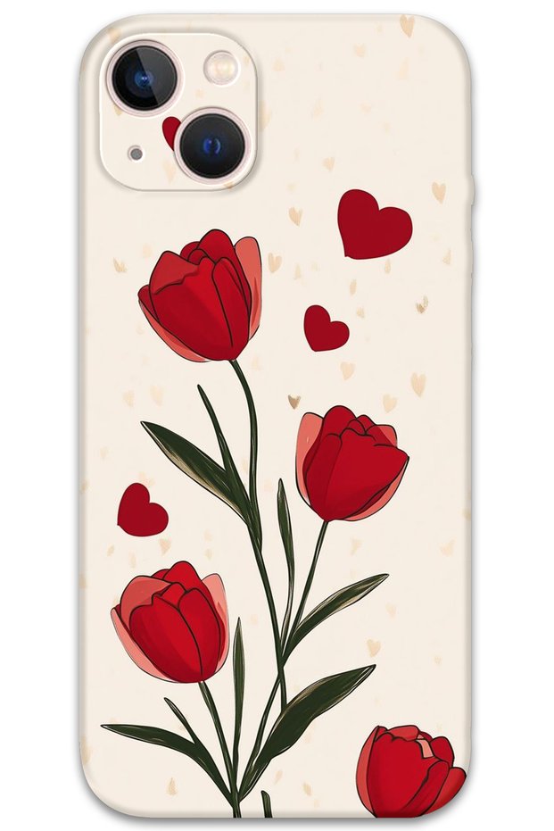 iPhone 14 Compatible Floral Pattern Phone Case + Screen Protector - 5789