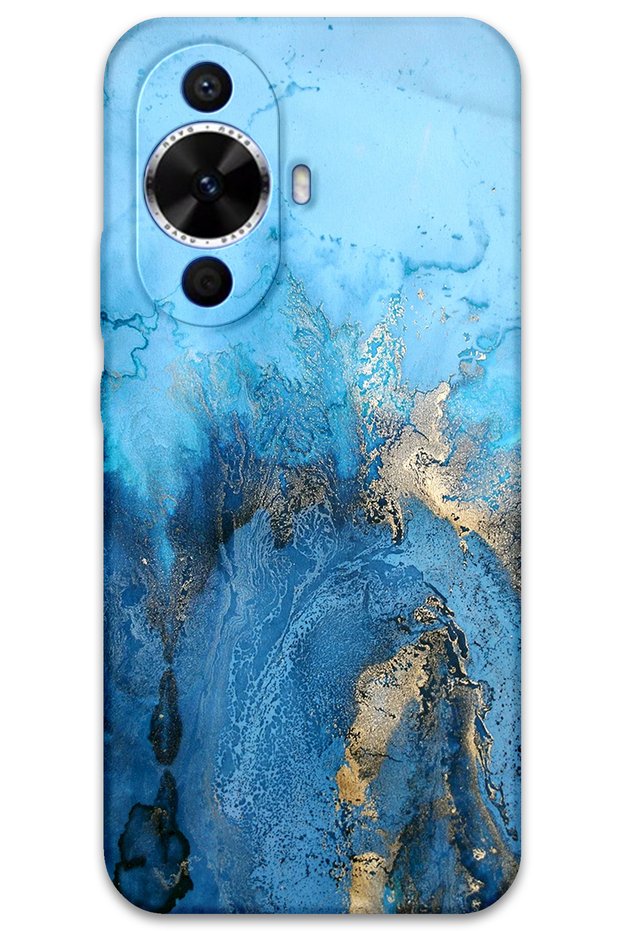 حافظة هاتف بنمط رخامي متوافقة مع هاتف Huawei Nova 12s + واقي شاشة - 5812