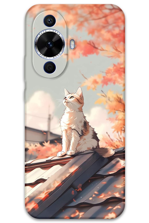 Huawei Nova 12S Compatible Cat Patterned Phone Case + Screen Protector - 5784