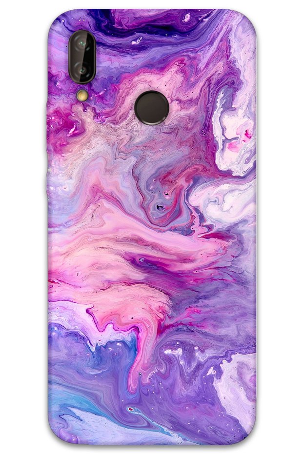 حافظة هاتف بنمط رخامي متوافقة مع هاتف Huawei P20 Lite + واقي شاشة - 5813