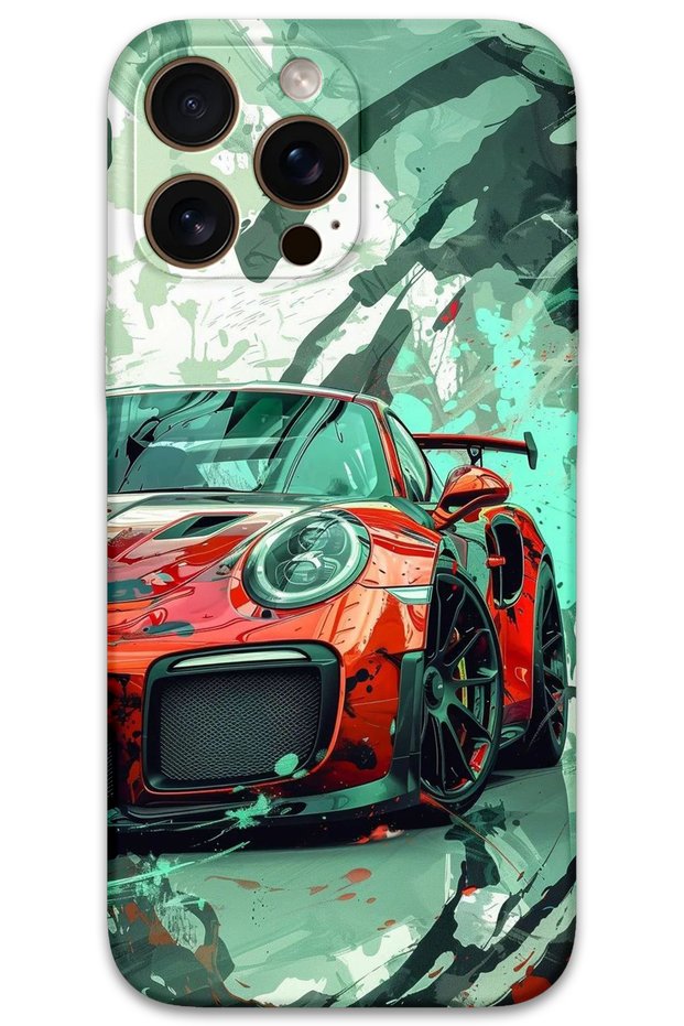 iPhone 16 Pro Max Compatible Car Patterned Phone Case + Screen Protector - 5765