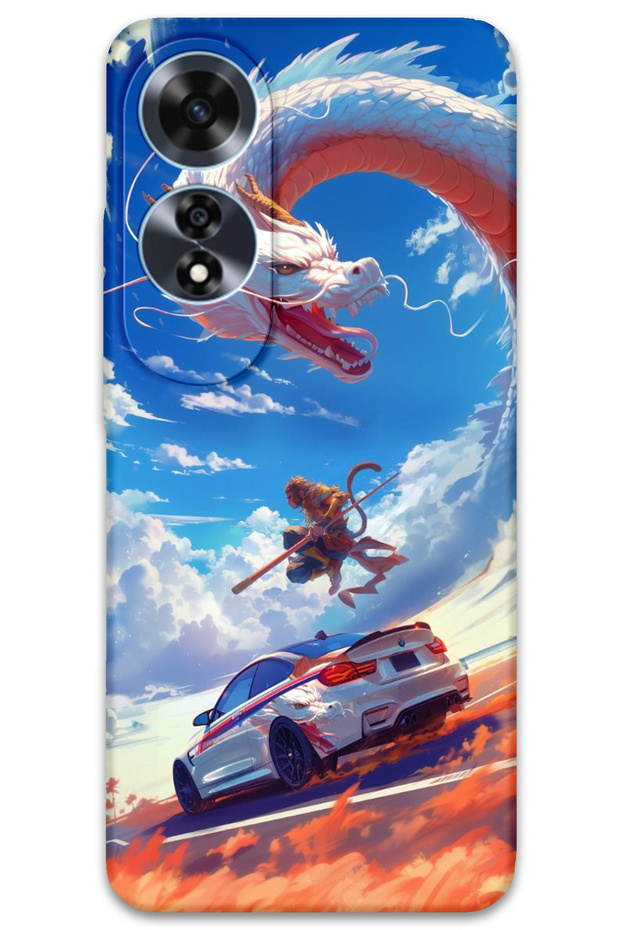 Oppo A60 Compatible Car Patterned Phone Case + Screen Protector - 5764
