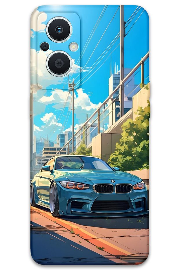 Oppo Reno 7 Lite Compatible Car Patterned Phone Case + Screen Protector - 5760