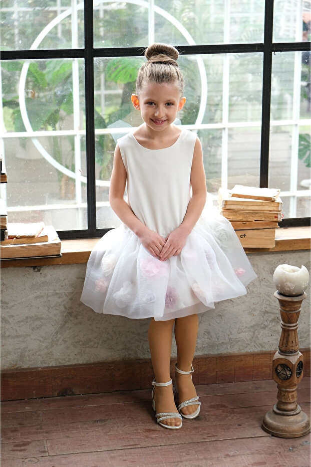 Girls Dress White 3226
