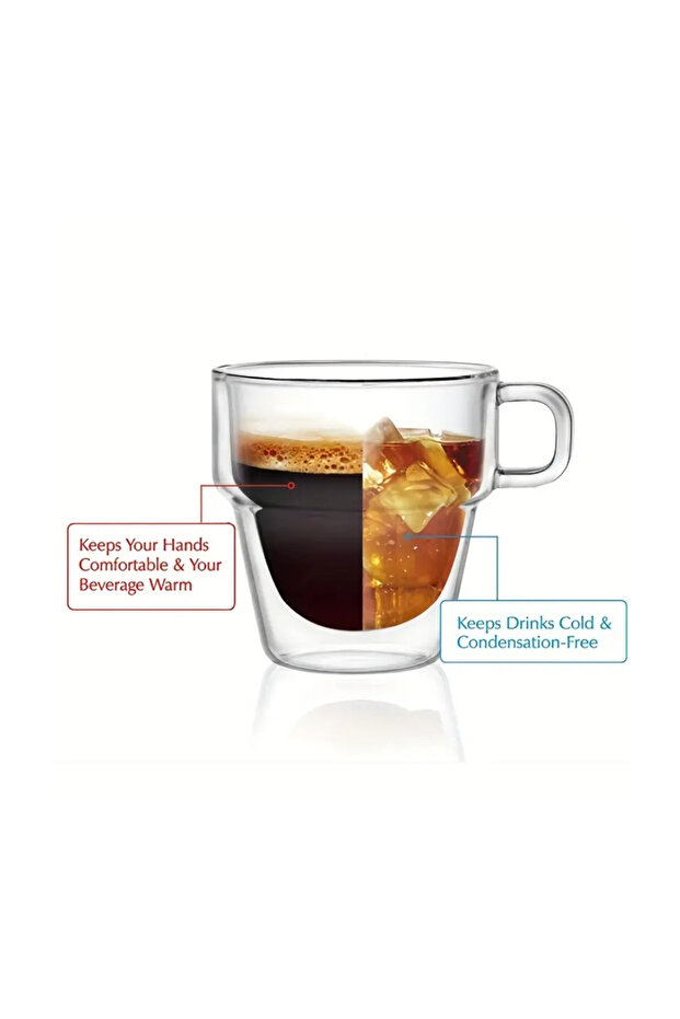 Set of 6 Altmore espresso cups, borosilicate glass, double walls, 80 ml - 3