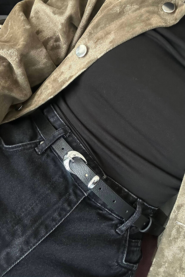 Aniela Women's Belt with Silver Buckle