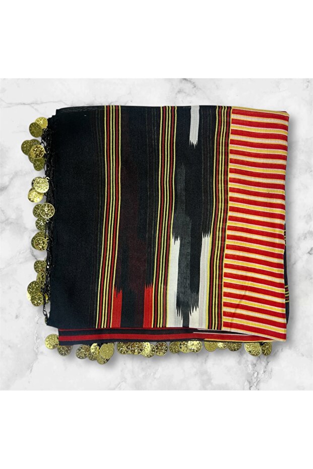 Karadeniz Hatırası Pullu Yazma Şal - 5