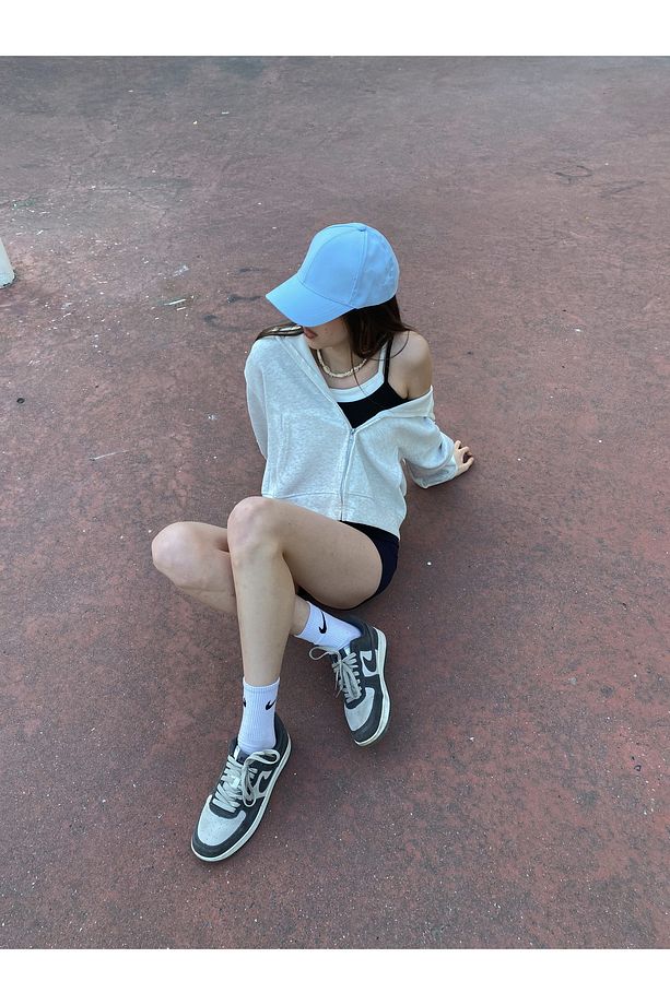 Ayarlanabilir Basic Unisex Bebe Mavisi Düz Spor Şapka - 2