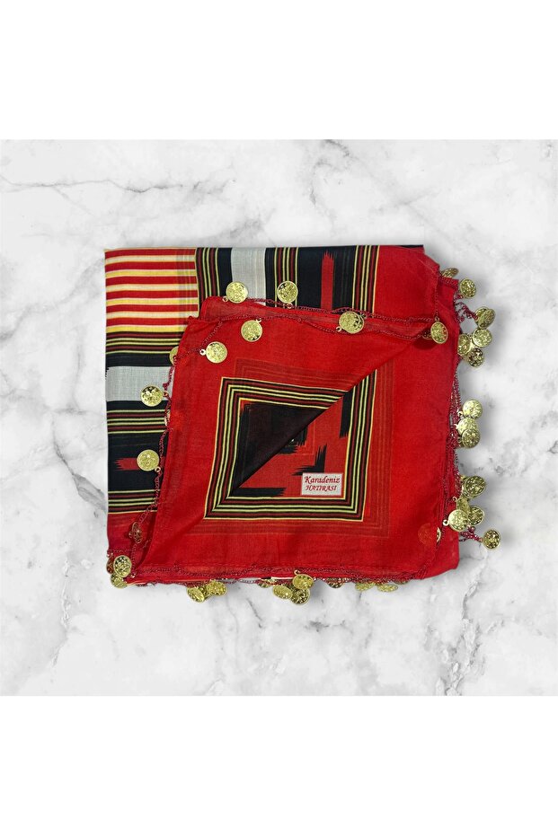 Karadeniz Hatırası Pullu Yazma Şal - 3