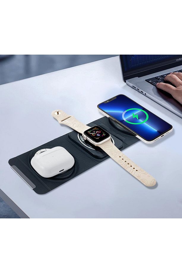 AW14 3in1, 15 Watt Katlanabilir Wireless Şarj Standı - 2