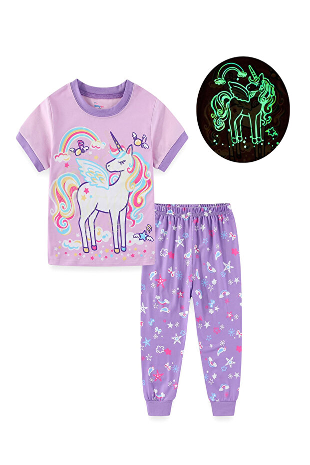 Rainbow Winged Unicorn Magic Glow Pajama Set