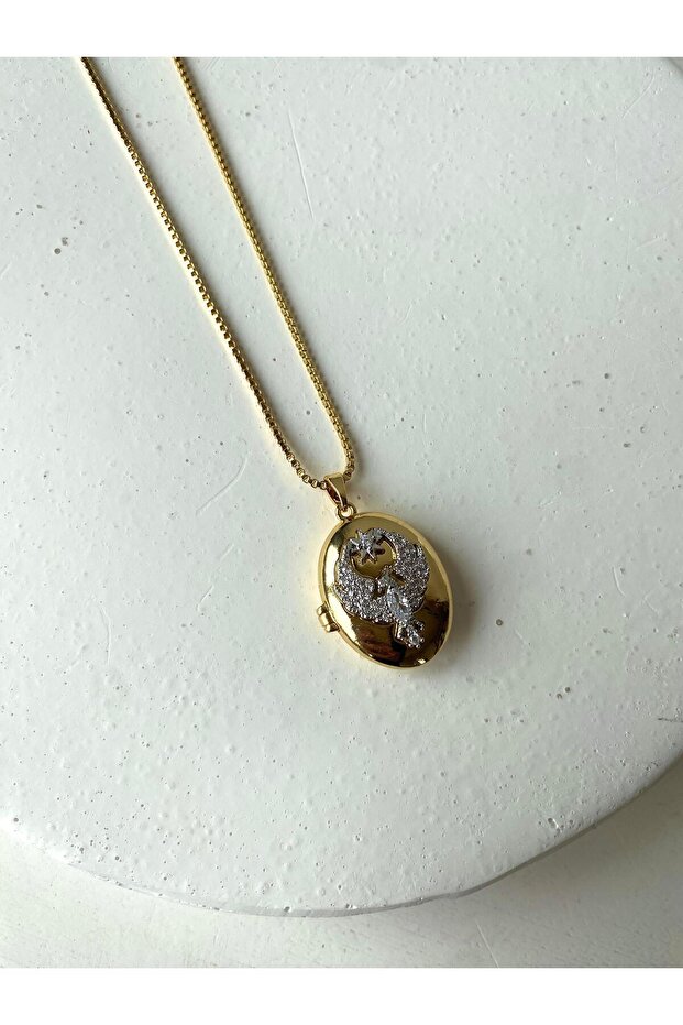 Çelik Anka Kapaklı Kolye Gold - 4