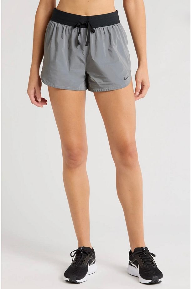 Run Division 3in Reflective Womens Running Shorts Reflektörlü Gri Simli Kadın Koşu Şortu - 1