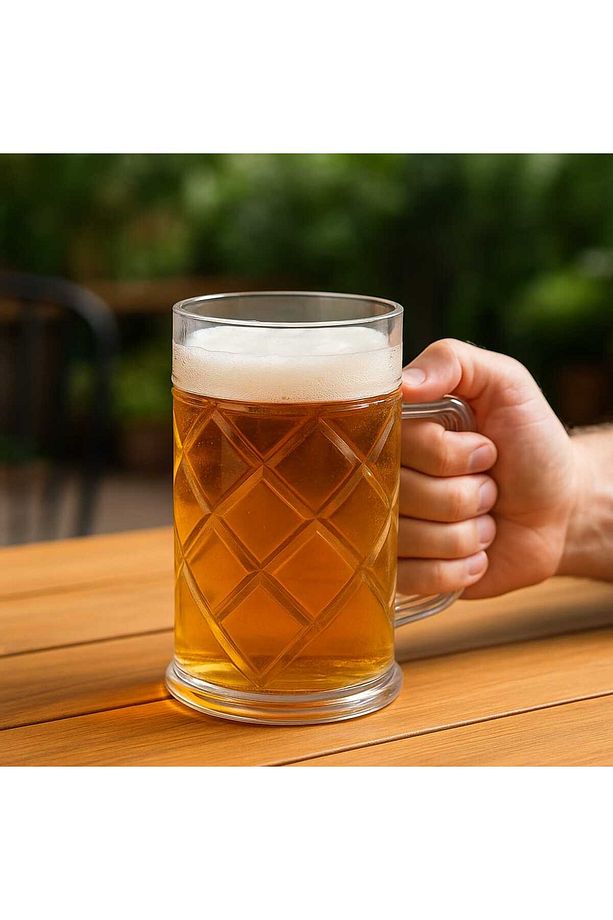 6 Adet Polikarbon Kırılmaz Bardak 500 ml, Ayran Bardağı, Bira Bardağı, Su Bardağı (Cam Değildir) - 4