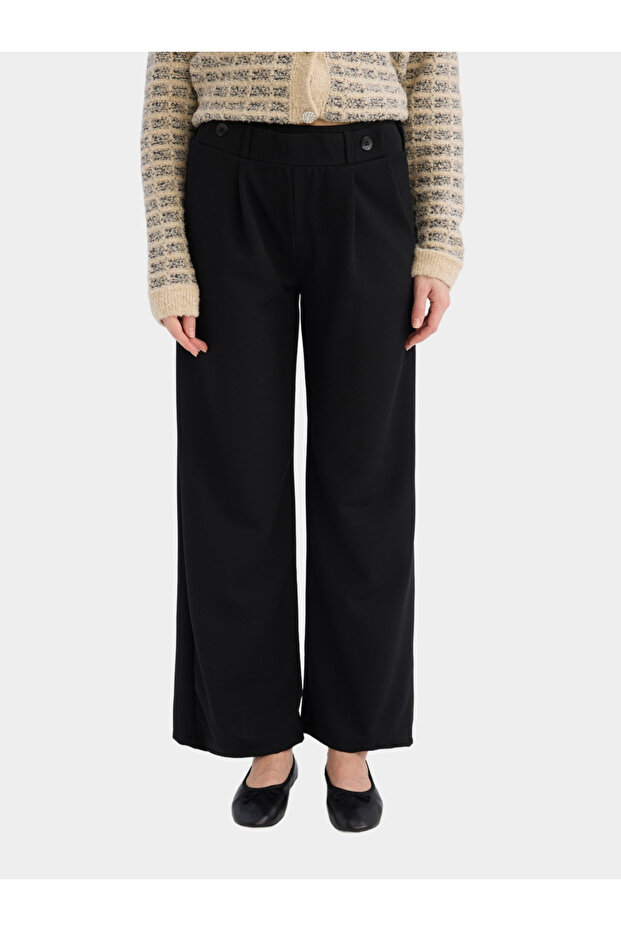 Straight Black Wide Leg Pant - 4