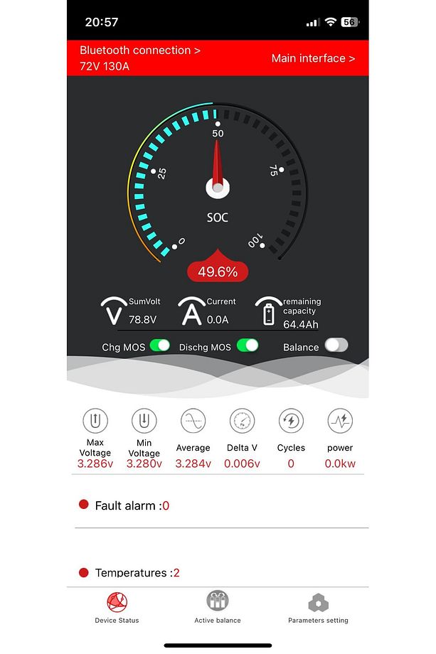 72V 7.5Kw 105Ah LiFePO4 Batarya – EVE Hücreli | 100A DALY BMS Bluetoothlu - 8