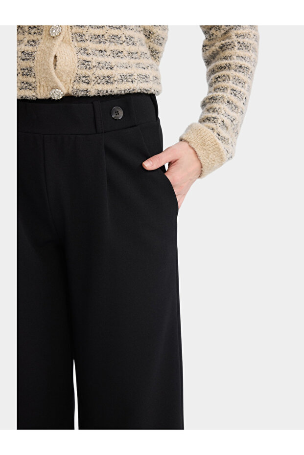 Straight Black Wide Leg Pant - 5