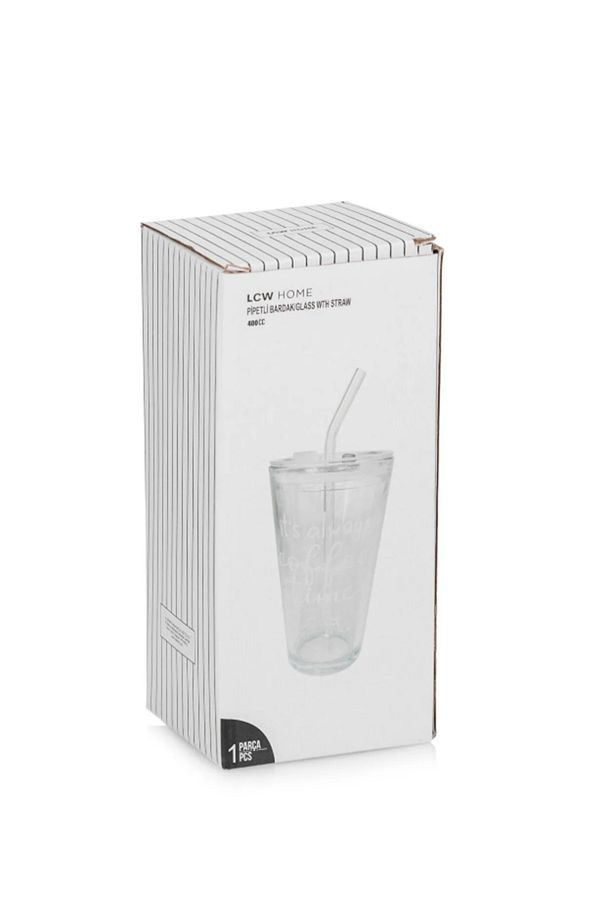 LCW HOME Beyaz Baskılı Pipetli Bardak 400 ml - 5