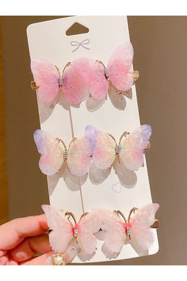 Set of 6 - Butterfly Hair Clips