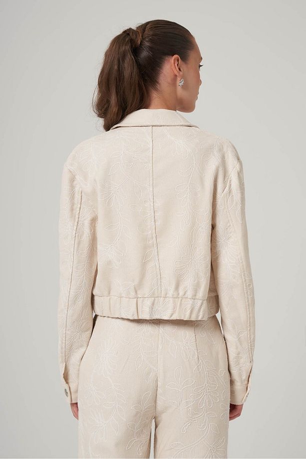 İşlemeli Bomber Ceket - 5