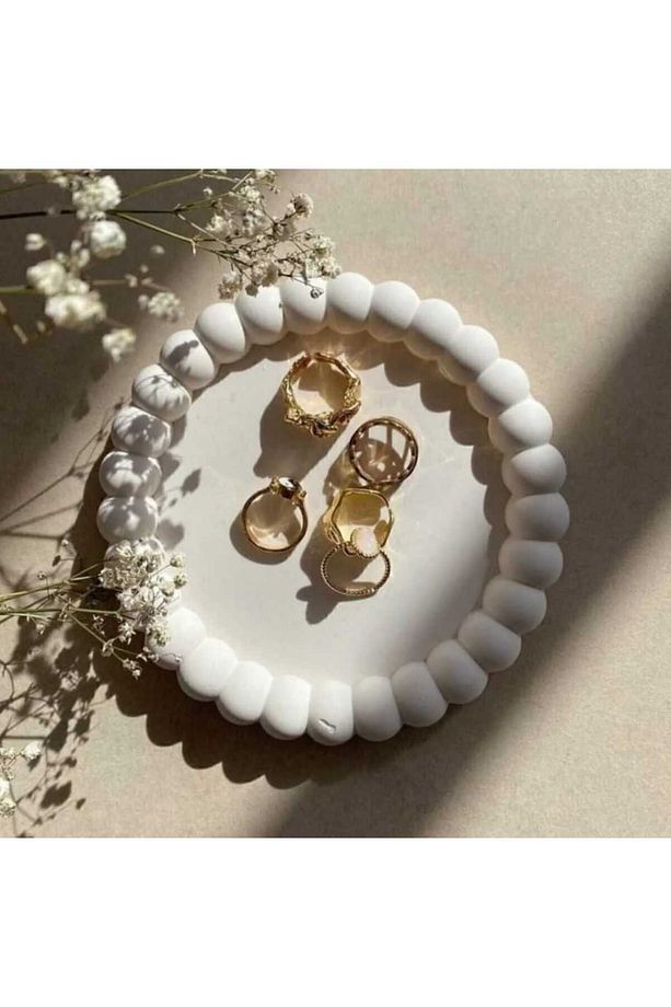 Dekoratif Obje Biblo Bubble Tabak, Takı Dekor Tabağı, Sunumluk - 3