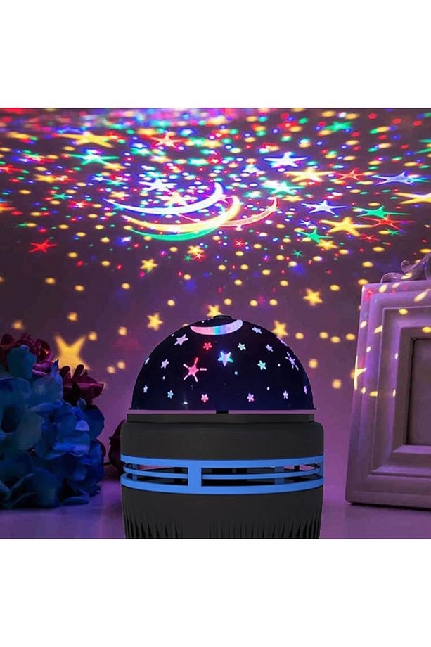 Hareketli Dönen Başlıklı Minimal Tasarımlı Galaxy Gece Lambası Ve Projeksiyon Eğlenceli Disko Topu - 2