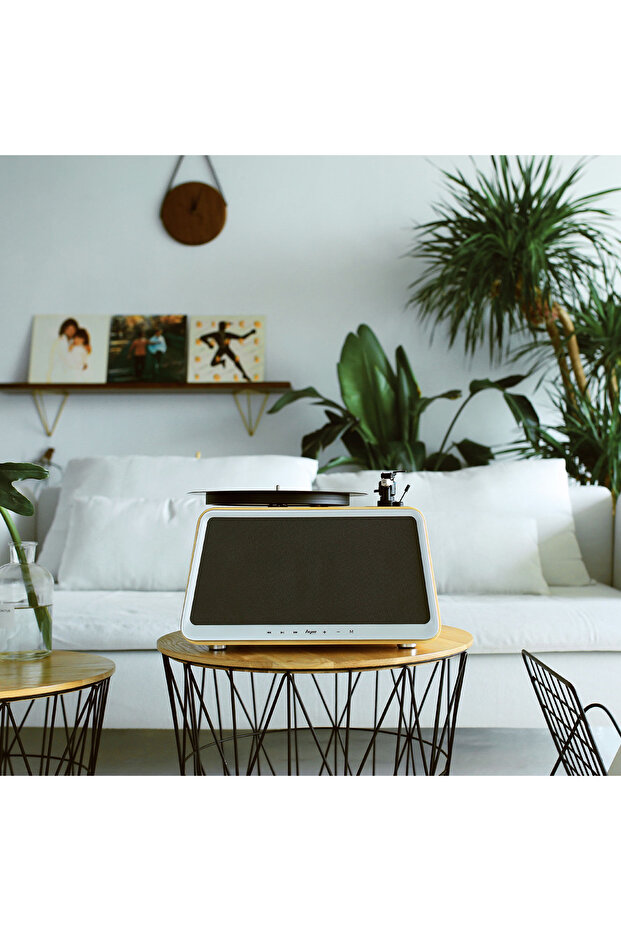 Seed Retro Pikap Plakçalar Bluetooth Hoparlörlü 80W RMS Hi-Fi Ses Sistemi, Meşe Ağacı - 7