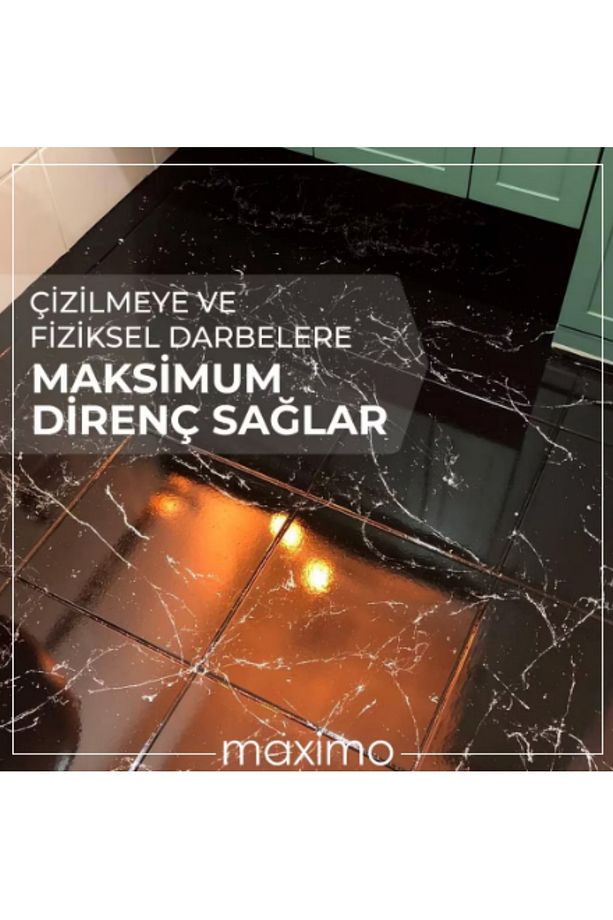 Bianca Set - Siyah Boya (1 litre), Beyaz Mermer Efekt Sprey, Maximo Solvent Bazlı Sıvı Cam - 3