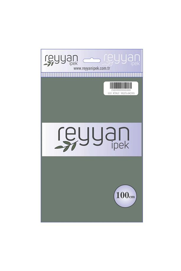İpek Düz Renk Yazma 100cm 122 Kirli Yeşil (Açık) Tekli Poşet Yazma - 1
