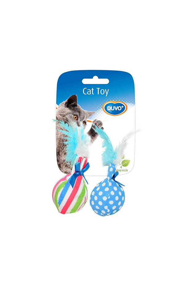 Duvo+ Balls with Feather Cat Toy Assorted