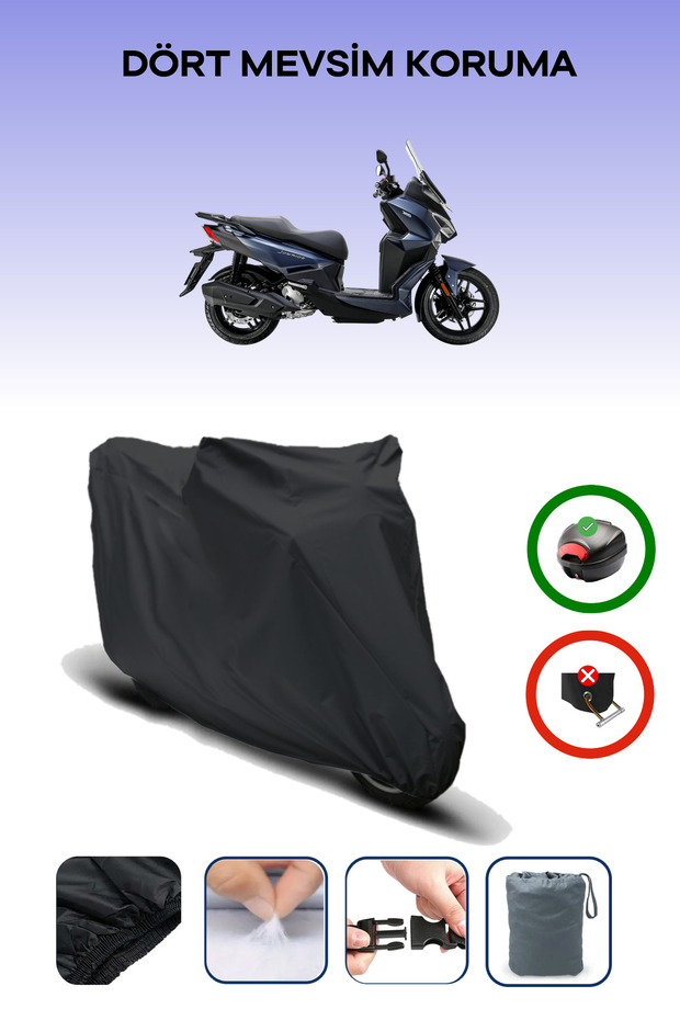 Black Sym Joyride 300 Motorcycle Canvas Rear Bag Compatible