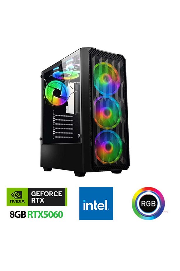 Xsr1121 i5 14400F 32GB DDR5 Ram 1TB M.2 NVMe SSD 8GB RTX5060 Oyuncu Masaüstü Bilgisayarı - 1