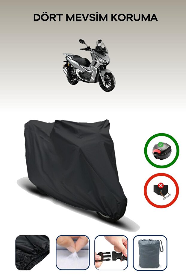 Black Rks Velloce 150 Rear Bag Compatible Motorcycle Tarpaulin Waterproof Durable Fabric