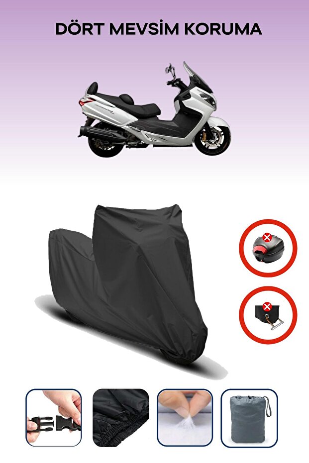 Black Sym Maxi 400I Compatible Motorcycle Tarpaulin, Motor Cover