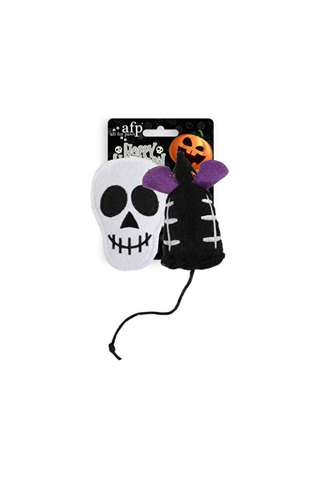 Naughty or Trick Skull and Undead Mouse Cat Toy