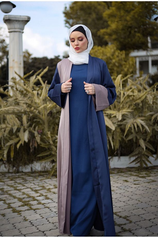 Abaya Lacivert Şoko Renklerinden Ferace - 6