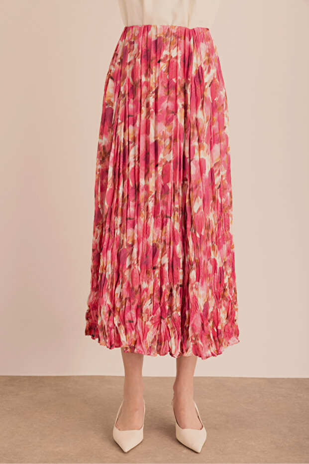 Fustă cu model și efect de ras - 2