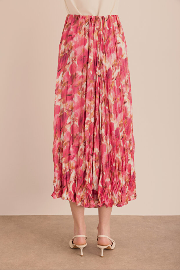 Fustă cu model și efect de ras - 6