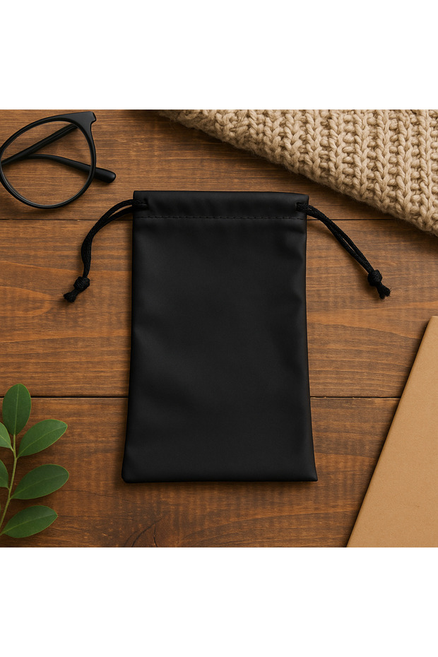 Glasses Case, With String, Pouch Case, Black - 2