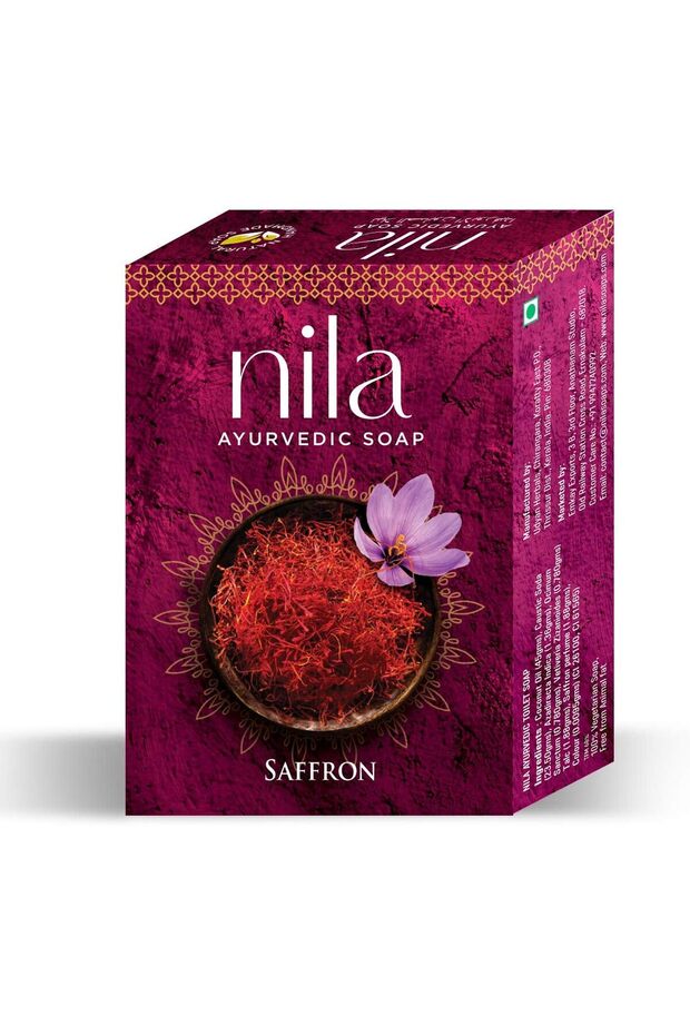 Nila Ayurvedic Soap Saffron 75g (Pack of 3)