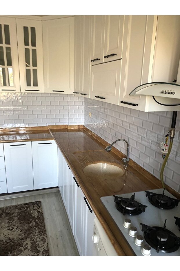 Mutfak Tezgah Üstü Ahşap Desen Kendinden Yapışkanlı Kaminasyonlu Folyo Kaplama 70cmx100cm - 3