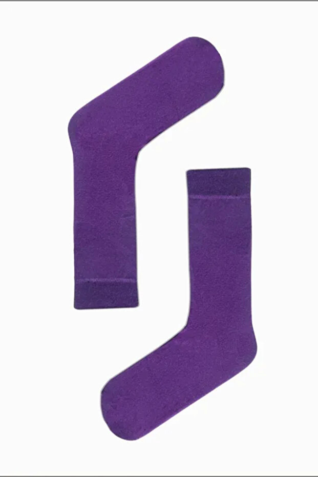 Purple Solid Color Patternless Socket Socks - 2