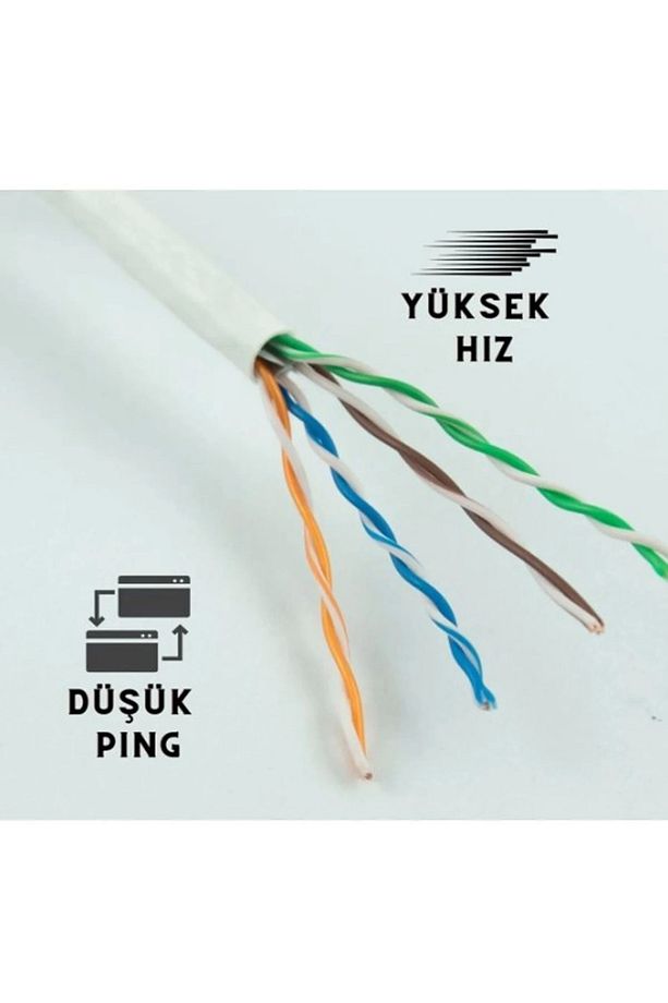 Cat6 Lan Internet Data Kablosu(ethernet Modem Rj45 Uçlu Jacklı Network Adsl)-15 METRE - 3