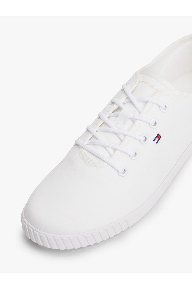Logolu Şık Görünümlü Bağcıklı Canvas Kadın Sneaker - 4